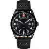 Uhrenarmband Swiss Military Hanowa 06-4181.13.007-Buckle-Studs-Black Leder Schwarz 22mm